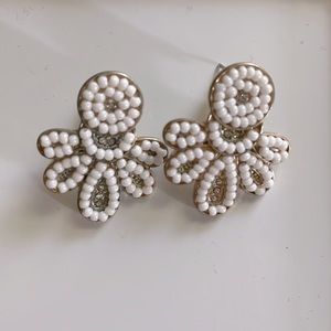 White Flower Earrings